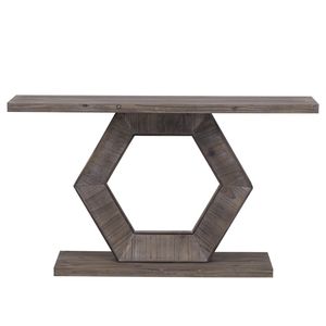 Mesa Consola Moderna para Entrada U_Style, Estructura Innovadora con Patas Hexagonales Huecas, Acabado en Chapa de Abeto Premium, Diseño Sofisticado Sui - Product Image 3