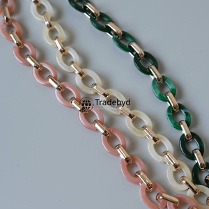 Cadena de resina, collar colorido hecho a mano, joyería de moda elegante, accesorio ligero y duradero para mujeres y niñas Tradebyd - Product Image 4