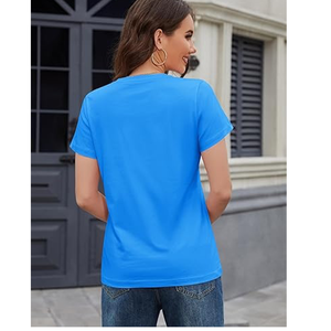 T-shirt en coton uni de haute qualité pour femmes - Product Image 2