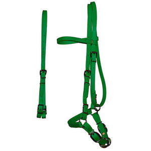 Ensemble de bridon et de harnais en cuir pour cheval avec sangles synthétiques, ajustement réglable pour l'équitation quotidienne, l'entraînement en arène et la manipulation en écurie - Product Image 1