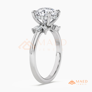 925 <b>Silver</b> Round Cut Moissanite <b>Ring</b> Classic <b>Solitaire</b> Engagement Bridal Jewelry Gift for Women Wedding <b>Ring</b> - Product Image 6