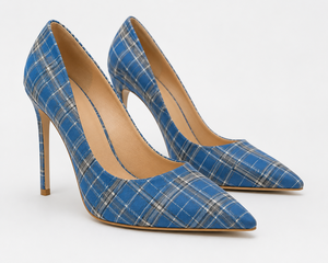 Chaussures à talons hauts pour femmes, en tartan écossais de haute qualité, à bout pointu, élégantes pour mariage, fabrication OEM ODM - Product Image 2