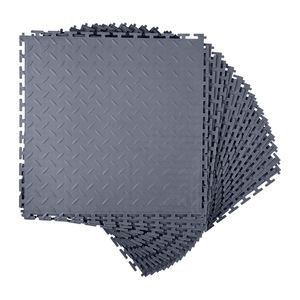 Set di 16 Piastrelle Incastrabili per Pavimento Garage 20,2 X 20,2 X 20mm, Antiscivolo con Superficie Diamantata, Pavimentazione Modulare 20,2 X 20,2 X 0,2 cm - Product Image 1