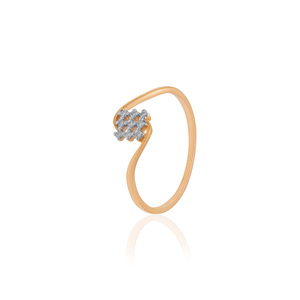 Anillo de Oro Amarillo con Diamante Natural de 0.07 Quilates, Corte Brillante Redondo, Joyería Fina Clásica y Elegante, Gema Brillante - Product Image 2