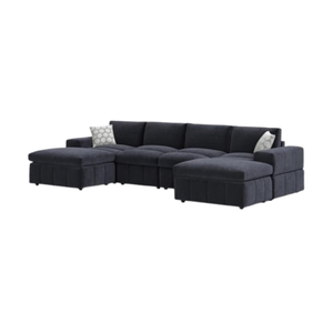 Sofá esquinero de estilo vintage para sala de estar de casa tipo villa de estilo americano, sofá seccional modular retro duradero. - Product Image 2