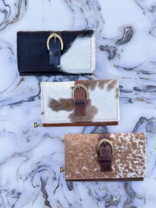 Belle pochette en cuir de fourrure de vachette marron pochette portefeuille sac à main à la mode Offre Spéciale cadeau pour les femmes - Product Image 4