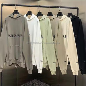 Sudaderas con capucha de algodón 100% de peso pesado de alta calidad para hombre, chándales, ropa de calle, sudadera esencial personalizada para hombre - Product Image 2