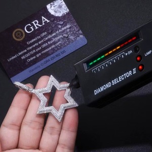 Colgante de moissanita con forma de estrella, estilo hip hop, de plata 925, con incrustaciones de moissanita VVS, personalizado, estilo rapero, brillante, para regalo de cumpleaños - Product Image 5