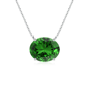 Joyería Vaayu, Colgante Solitario Ovalado Moderno con Esmeralda para Mujer, Regalo de Joyería de Lujo, Oro 10K 14K 18K, Plata 925 935 - Product Image 2
