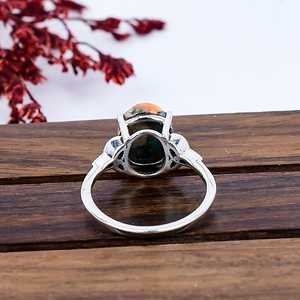 Anillo de Turquesa con Concha de Ostra Espinosa, Plata de Ley 925, Joyería Boho del Suroeste con Piedras Preciosas, Hecho a Mano, Regalo para Ella - Product Image 3