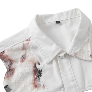 แจ็กเก็ตผ้ายีนส์ผ้าลูกไม้ติดเปลวไฟสไตล์ญี่ปุ่นย้อนยุคสำหรับผู้ชายเทรนด์แจ็คเก็ตยีนส์สีขาวแนวสตรีทสินค้าใหม่2025 - Product Image 6