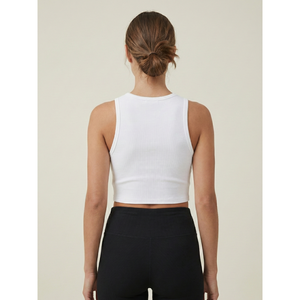 Women's Ribbed Crop Length Sleeveless <b>Top</b> Soft Stretchable Fabric Day to Evening Casual Dresses Styling India - Product Image 2