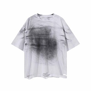 เสื้อยืดโอเวอร์ไซส์ผู้ชาย แขนสั้น คอกลม ผ้าเจอร์ซีย์คอตตอน สีพื้น ดีไซน์เรียบง่าย - Product Image 2