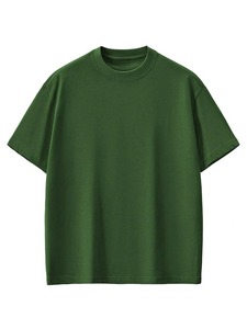 T-shirt Homme Oversize Col Rond en Coton Lourd 240 GSM de Haute Qualité, Coupe Ample, Couleur Unie, Style Streetwear - Product Image 2