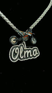 Plata de Ley 925 esmalte negro personalizado 3D bicicleta fianza Hip Hop Bling letra colgante Pass Diamond Tester Iced Out colgante hombres - Product Image 6