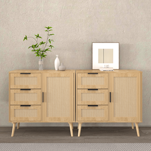 Cómoda Moderna de Madera y Ratán con Espacio de Almacenamiento para Dormitorio, Sala de Estar, Entrada o Pasillo - Product Image 4