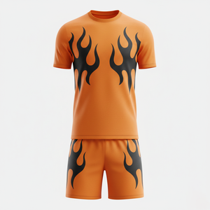 ชุดฟุตบอลยูนิเซ็กซ์พร้อมกางเกงขาสั้น ชุดโยคะฟิวชั่นสองชิ้น ชุดฝึกซ้อมฟุตบอล ชุดออกกำลังกาย ชุดกีฬา รับผลิตตามแบบ OEM - Product Image 1