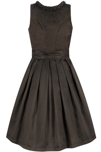 Women's Vintage Dirndl <b>Dress</b> A-Line Midi Short Sleeve Velvet With Belt And <b>Ruffle</b> Sleeves Solid Color Flared Hem - Product Image 6