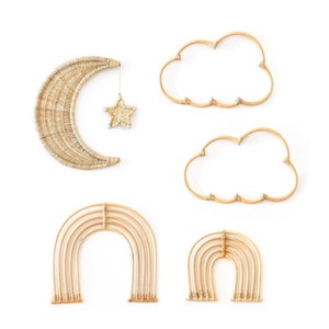 La decoración interior más vendida de la habitación, Luna colgante de pared de ratán y juego de inicio para habitaciones de niños pequeños - Product Image 1