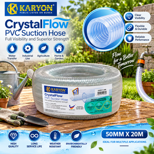 KARYON <b>PVC</b> suction <b>hose</b> CrystalFlow transparent reinforced tubing clear flexible water <b>hose</b> industrial pump suction <b>hose</b> drainag - Product Image 1