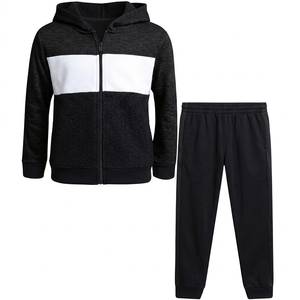 Ensemble sweat-shirt et pantalon décontracté à capuche imprimé pour garçons, manches longues, fermeture éclair, vêtements d'hiver, 100% coton, style coréen - Product Image 2