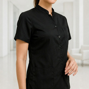 Conjunto de Uniforme Médico Ecológico de Bambú, Unisex, Cuello en V, Fresco, Transpirable, de Poliéster y Spandex - Product Image 4