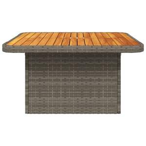 Mesa de Jardín Ajustable en Altura, de Mimbre Sintético Gris, Tamaño Mediano - Product Image 6