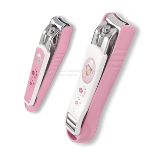 Pink Stainless Steel <b>Nail</b> Clipper Floral Design for Adult Portable Finger <b>Nail</b> <b>Trimmer</b> Simple Style Curved Blade Sharp <b>Baby</b> Care - Product Image 3
