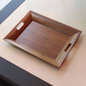 Wholesale Custom Rustic Brown Round Walnut Wood Serving Food <b>Tray</b> <b>Large</b> Small Sizes Decorative Handles Natural Serving <b>Tray</b> - Product Image 1