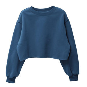 Sudadera Corta Minimalista para Mujer, Color Sólido, Top de Moda - Product Image 1