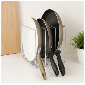 Steel Pan Organizer <b>Rack</b> for <b>Kitchen</b> Cabinet and Pantry <b>Storage</b> Metal Wire Holder for Skillets Frying Pans and Cutting Boards - Product Image 6