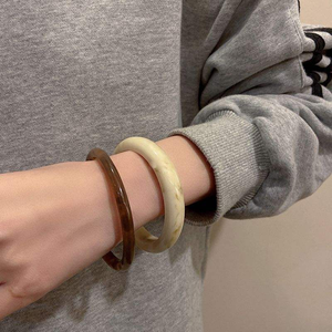 Simple Acetate Bangle Round <b>Shape</b> Acrylic Thin Fashional <b>Colourful</b> Jadeite High Quality Lucite Resin Bracelet - Product Image 5