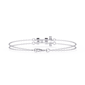 Pulsera de Oro Blanco con Diamantes, Corte Brillante Redondo, Color D Natural, Certificado GIA, Clásica, para Uso Diario de Mujer - Product Image 2