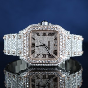 Reloj de Lujo para Mujer de Alta Calidad, en Acero Inoxidable con Moissanita, Caja Cuadrada de 40mm, Mecánico Analógico, Cierre Oculto, Cristal de Zafiro - Product Image 1