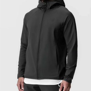 Wholesale Men's Full Zip Hooded Athletic Outdoor <b>Jacket</b> Quick Dry 4-Way StretchCustom Logo Windproof <b>Jacket</b> Gym <b>Workout</b> <b>jacket</b> - Product Image 5
