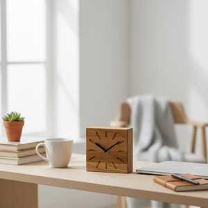 Classic Wooden Table <b>Clock</b> Vintage Rustic Decoration - Product Image 1