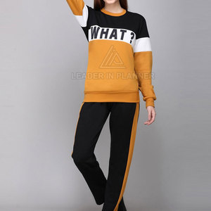 ชุดวอร์มผู้หญิงสีพื้นผลิตในปากีสถาน พิมพ์โลโก้ตามสั่ง ชุดวอร์มลำลองสำหรับผู้หญิง - Product Image 5