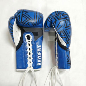 ถุงมือชกมวยแบบสั่งทำขายส่ง หนังไมโครไฟเบอร์ ถุงมือชกมวย MMA แบบผูกเชือกสำหรับมืออาชีพ - Product Image 1