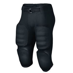 <b>Mens</b> Padded American Football Pants <b>Black</b> Side Stripe <b>Tie</b> Closure Athletic Practice Game Performance Sportswear Adult Wear pants - Product Image 3