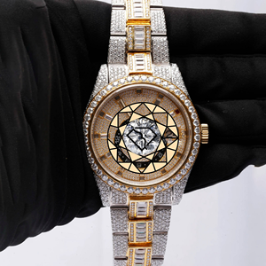 Private Label Stainless Steel Quartz <b>Watch</b> Custom Round <b>Case</b> Diamond Luminous Features Square Dial Lab IGI Diamond <b>Watch</b> - Product Image 5