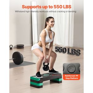 28 pollici allenamento aerobico Stepper Green Home Gym Cardio forza Trainer 4 riser superficie antiscivolo panca altezza passo passo piattaforma - Product Image 2