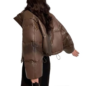 Latest High Quality <b>Turtle</b> <b>Neck</b> Soild Color Cotton Filling Puffer Coat Zip Up Windproof Waterproof 100% Nylon For Women - Product Image 3