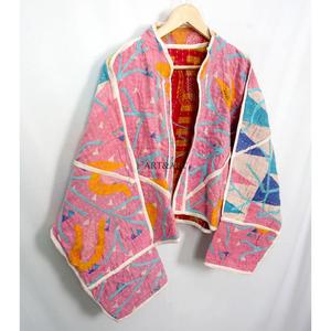 new arrival Cotton Designer Kantha <b>Jacket</b> Multi Color Ethnic Style Embroidery with open closure Handmade Vintage kantha <b>jacket</b> - Product Image 4