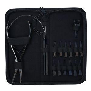Hair Extension Tools Kit Microbeads Remover Plier Pulling Hook Loop Wire <b>Needle</b> Sewing Curved Parting Finger Accessories Set - Product Image 1