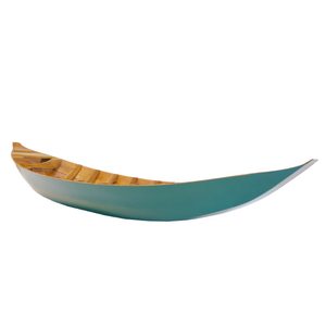 Bateau Sampan d'Asie du Sud-Est, bateau à rames à fond plat pour lac et rivière, artisanat vietnamien en bois, 322Lx67Wx56H cm - Product Image 2