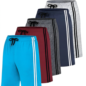 Men's Quick Dry <b>Board</b> Shorts Mid Waist Drawstring Casual Bermuda Shorts 100% Polyester Striped Pattern - Product Image 5