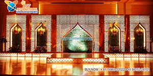 Panneaux de fond découpés au laser colorés pour les mariages pakistanais Écrans découpés au laser pour scène musulmane Décorations de mariage Scène moderne en métal - Product Image 3