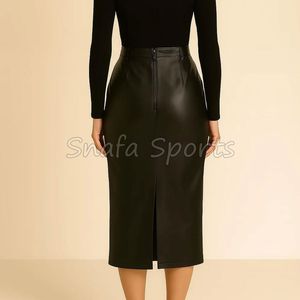 Jupes en cuir pour femmes, mode, vente en gros, haute qualité, été, bureau, taille haute, sur mesure - Product Image 2