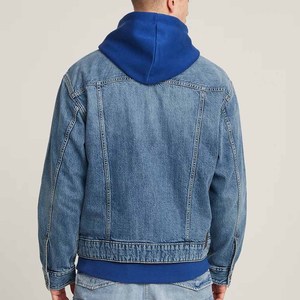 Dark Blue Denim Jacket for <b>Men</b> Custom Button Outerwear Stylish Embroidery Streetwear Inspired Breathable Seamless for Casual - Product Image 5