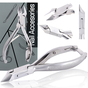 Coupe-cuticules à mâchoires angulaires en acier inoxydable à double ressort, professionnel, finition miroir - Product Image 2